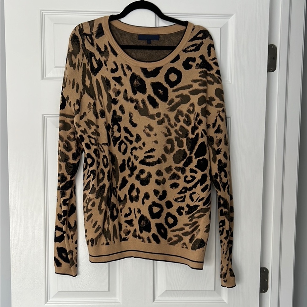 Leopard Print Sweater - Tan and Black